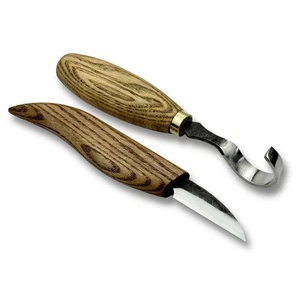 Hand-Forged Whittling Knives – Carbon Steel Blades, Ash Handles, Chip Carving - Picture 1 of 12