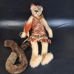 Armario de China de colección osos Cindy Mcguire rubio mohair felpa aleta oso - Imagen 1 de 9