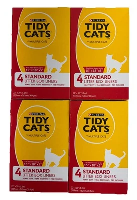 Caja de arena Purina Tidy Cats forros resistentes al desgarro lote de 4 cajas, 4 unidades nuevas Foto 1 de 3