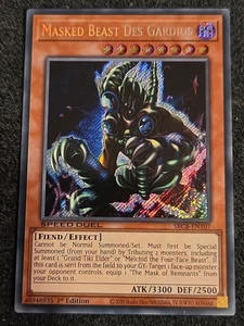 Yugioh Bestia Enmascarada Des Gardius SBCB-EN107 Secreto Raro 1ª Edición Casi Nuevo - Imagen 1 de 1