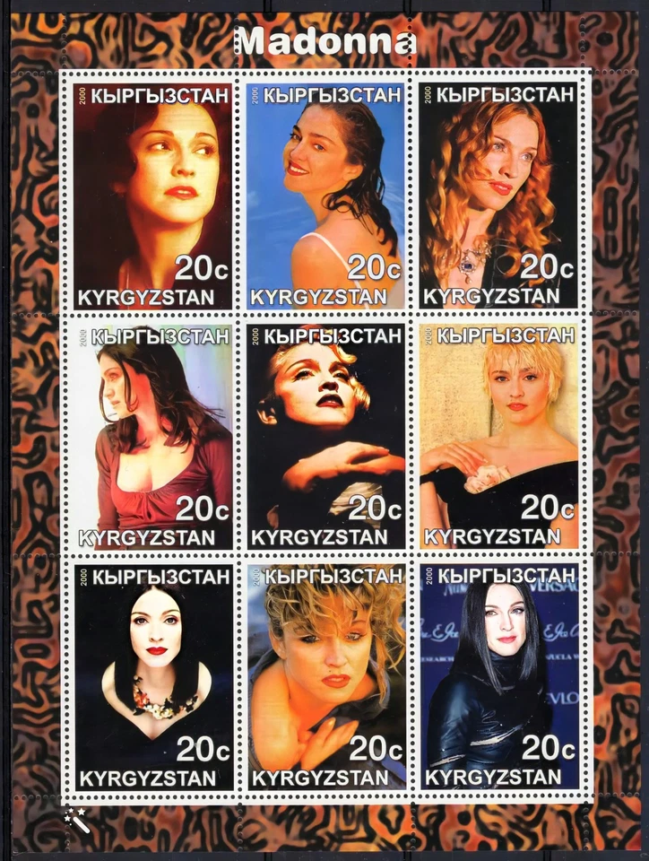 Kyrgyzstan 2000  MADONNA QUEEN OF THE POP American Singer & Actress Sheet 9 MNH — 第 1/1 张图片