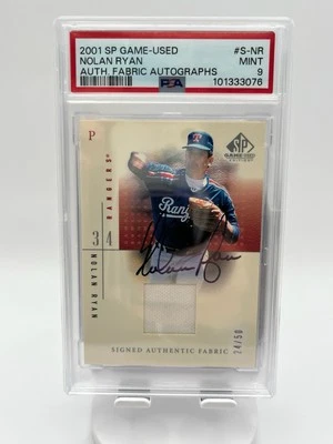 2001 SP Game-Used Nolan Ryan Auth Fabric Auto /50 PSA 9 - Image 1 of 2