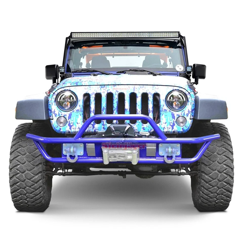 For Jeep Wrangler JK 18 Bumper Full Width Southwest Blue Front Winch Tubular Foto 1 de 1
