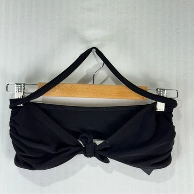 Norma Kamali Negro 2 Piezas Traje de Baño Bikini Conjunto Halter Top Falda Acanalada Parte Inferior Foto 1 de 4