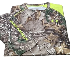 UNDER ARMOUR HEATGEAR-Brown/Green Camouflage Print Mens LS, Athletic T.Shirt-(L) - Picture 1 of 5