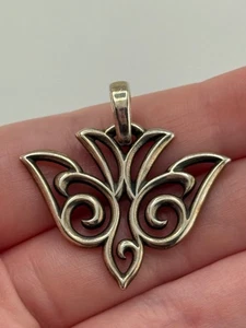 James Avery Retired Descending Dove Openwork Sterling Silver Pendant - Picture 1 of 8