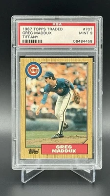 1987 Topps Traded Tiffany Greg Maddux PSA 9 Rookie Card HOF - Image 1 of 2