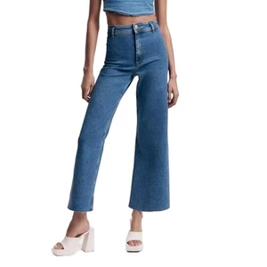 Women's Wide Leg Jeans High Waisted Stretchy Trendy Casual Versatile Work Den... - Picture 1 of 6