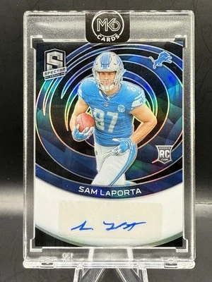 2023 Panini Spectra Sam LaPorta #RAU-SLA Rookie Auto Silver Prizm /99 Lions SP - Image 1 of 2