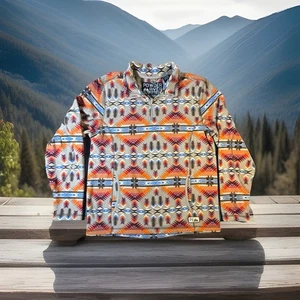 Powder River Outfitters Panhandle Fleece Sz XL Aztec Quart Zip Pullover Western - Picture 1 of 10
