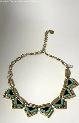 Collar llamativo de piedra sintética tono dorado de diseñador Stella & Dot, 80,7 g Foto 1 de 3