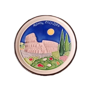 Creazioni Luciano Italy Round Ceramic Art Plate roma colosseo - Picture 1 of 4