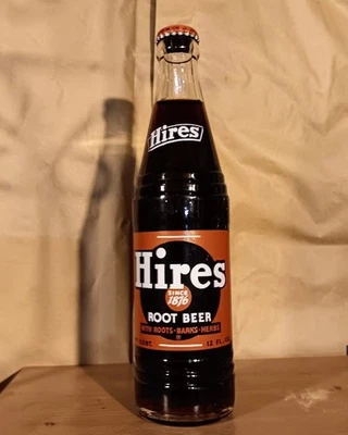 Full ACL 12 унций бутылка Hires Root Beer Cliquot Club Сиракузы, Нью-Йорк маркировка 1964 - Изображение 1 из 4