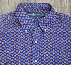 Polo Ralph Lauren Long Sleeve Paisley Vintage Retro Floral Mens Sz L Shirt  - Picture 1 of 7