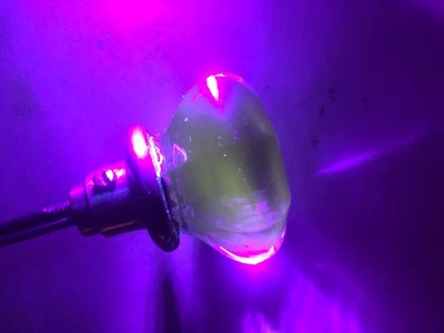 Pomo de puerta de vidrio SUN amatista púrpura *RESTAURADO* vintage 2-1/8" 8 puntos (M1337) Foto 1 de 4