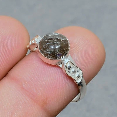 Blue Fire Labradorite Round Shape Gemstone Ethnic Gift Jewelry Ring 7" SR 1015 - Image 1 of 4