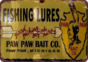 Novelty Retro Barber Shop Decor Art Metal Signs Vintage Farm Paw Paw Bait Co. Fi - Picture 1 of 1