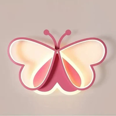 LED Schmetterlings Deckenleuchte rosa dimmbar Kinderzimmer Wohnzimmer Lampe - Bild 1 von 4