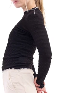 Halfdays Women's Ynes Long Sleeve Top NWT color Black Size Medium - Picture 1 of 3