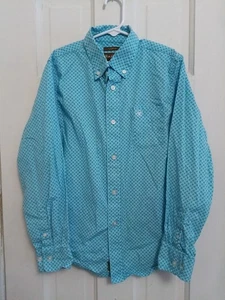 Ariat Rodeo Dress Shirt Boys Medium 10-12 Blue Farm Western Cowboy Kids Youth A5 - Picture 1 of 4