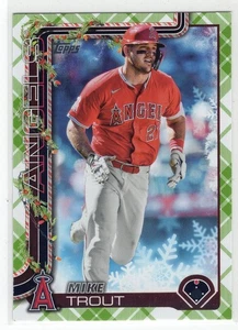 Calendario dell'avvento natalizio 2025 Topps Mike Trout verde plaid SP #H50 angeli - Foto 1 di 1