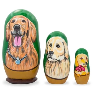 Juego de 3 muñecas de madera Labrador Retrievers de 4,25 pulgadas - Imagen 1 de 2