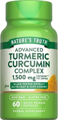 Turmeric Curcumin Complex 1500mg | 60 Count | Black Pepper | by Nature's Truth - Image 1 of 4