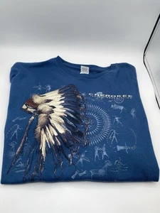 Cherokee Native American Indian Reservation T-Shirt Unisex Size: Xl Blue - Picture 1 of 10