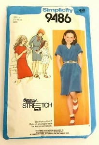 Pullover Sweatshirt Kleid Mädchen Gr. 7 8 10 Simplicity 9498 Vintage 1980 Muster - Bild 1 von 6