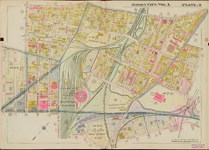 1908 JERSEY CITY HUDSON COUNTY NEW JERSEY BALDWIN PARK BRIGHT-WASHBURN ATLAS MAP - Picture 1 of 4