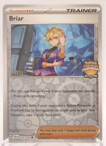 Briar Staff Regional Promo 132/142 Pokemon Stellar Crown Stamp Card English - Bild 1 von 4