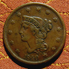 1840 Braided Hair Large Cent ~ Attractive Example In Nice Grade, Better Year