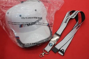 BMW Motorsport Set Baseball Mütze + Schlüsselband weiß Lanyard Cap original Neu - Picture 1 of 5