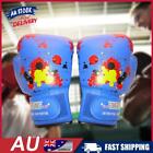 Au 1 Pair Kids Boxing Gloves Exercise Training Pu Leather Sports Gym Mitts (blue