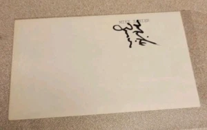 MIKE ZANIER SIGNED 3x5 INDEX CARD AUTOGRAPH 3 NHL GAMES EDMONTON OILERS 1984-85 - Picture 1 of 2