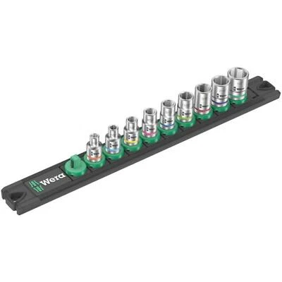 Wera 05005420001 Magnetic Socket Rail A Imperial 1 Zyklop Socket Set 9 Pcs - Image 1 of 4