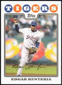 2008 Topps #290 Edgar Renteria Detroit Tigers FACSIMILE AUTO Baseball Card - Picture 1 of 2