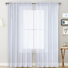 Sheer Curtains Living Room Rod Pocket Window Curtain Panels Bedroom Semi G0L0