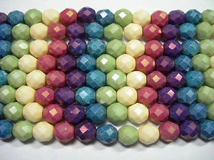 15 cuentas de vidrio checo pulido al fuego brillo opaco multicolor de 8 mm - Imagen 1 de 2