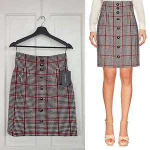 $890 Dolce & Gabbana Wool Blend Plaid Skirt IT 42 US 4 US 6 *BNWT* - Picture 1 of 11