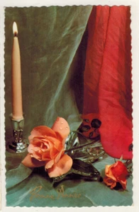 Carte Postale fantaisie-Fleurs rose-bougeoir-Ed.Photochrom-A.85 - Imagen 1 de 2