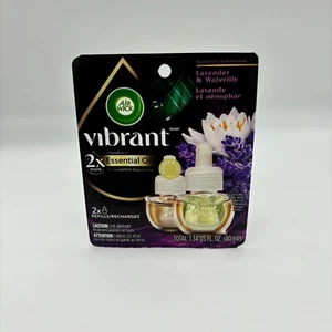 Air Wick Vibrant Plug In Scented Oil 2 Pack Refill, Lavender & Waterlily NEW - Picture 1 of 2