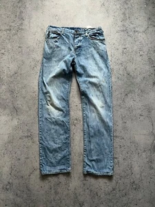 Pantalones de mezclilla vintage Armani Jeans 00s calce cómodo para hombre talla USA33 azul metal logotipo - Imagen 1 de 20