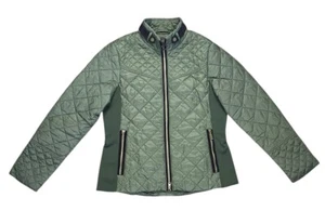 Barbour Womens Grassmere Quilt Quilted Puffer Jacket Corduroy Accents Size 8 - Picture 1 of 7