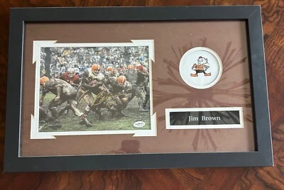 Jim Brown Signed Autograph 22 x 14 Inscribed Photo Framed AUTO wJAMES SPENCE COA - Image 1 of 4
