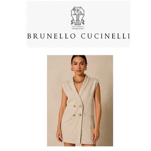 Brunello Cucinelli Cashmere Sleeveless Shawl Cardigan Speckled Knit Vest Double - Picture 1 of 14