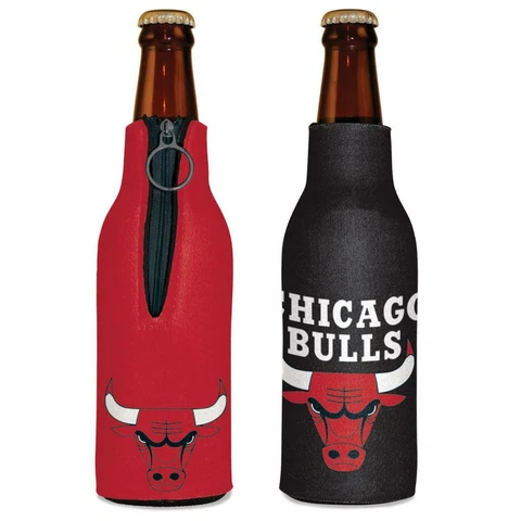 Chicago Bulls 12oz Two Sided Bottle Cooler [NEW] NBA Can Holder Foam Koozie Cover
