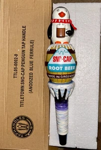 VHTF Titletown Brewing Sno-Cap Penguin Figural Tap Handle New in Box - Picture 1 of 4