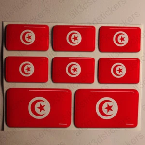 Sticker Tunisia Resin Domed Stickers Tunisia Flag 3D Vinyl Adhesive Decal Car - Foto 1 di 1