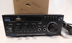 AK-45 Pro MP3 Amplifier Stereo Home Audio USB/SD/MMC/FM/BT/LED Display Brand New - Picture 1 of 3